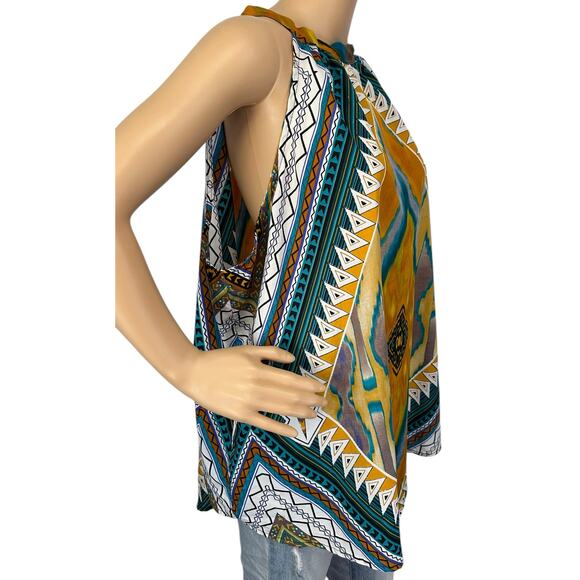 2/$15 Ashley Stewart Scarf Hem Halter Top Boho Southwestern 3X Plus Size 22/24 - Picture 3 of 11